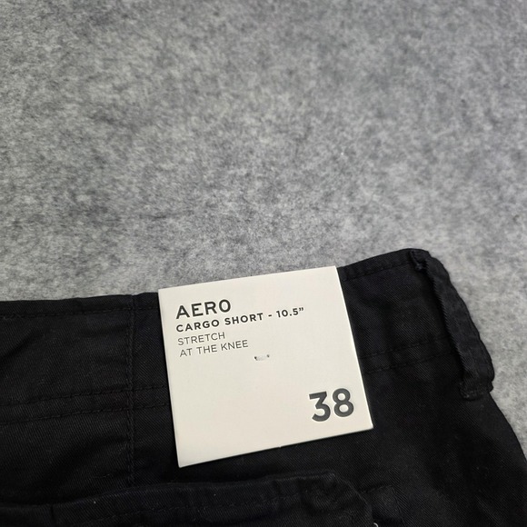 Aeropostale Shorts Mens 38 Black Cargo Stretch Cotton Casual Utility Pockets - Picture 16 of 16